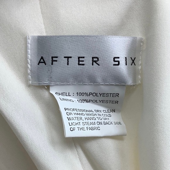 NEW! After Six Size 12 Crepe Halter Tuxedo Max Dress Ivory $242 msrp I22-3 - Picture 5 of 10